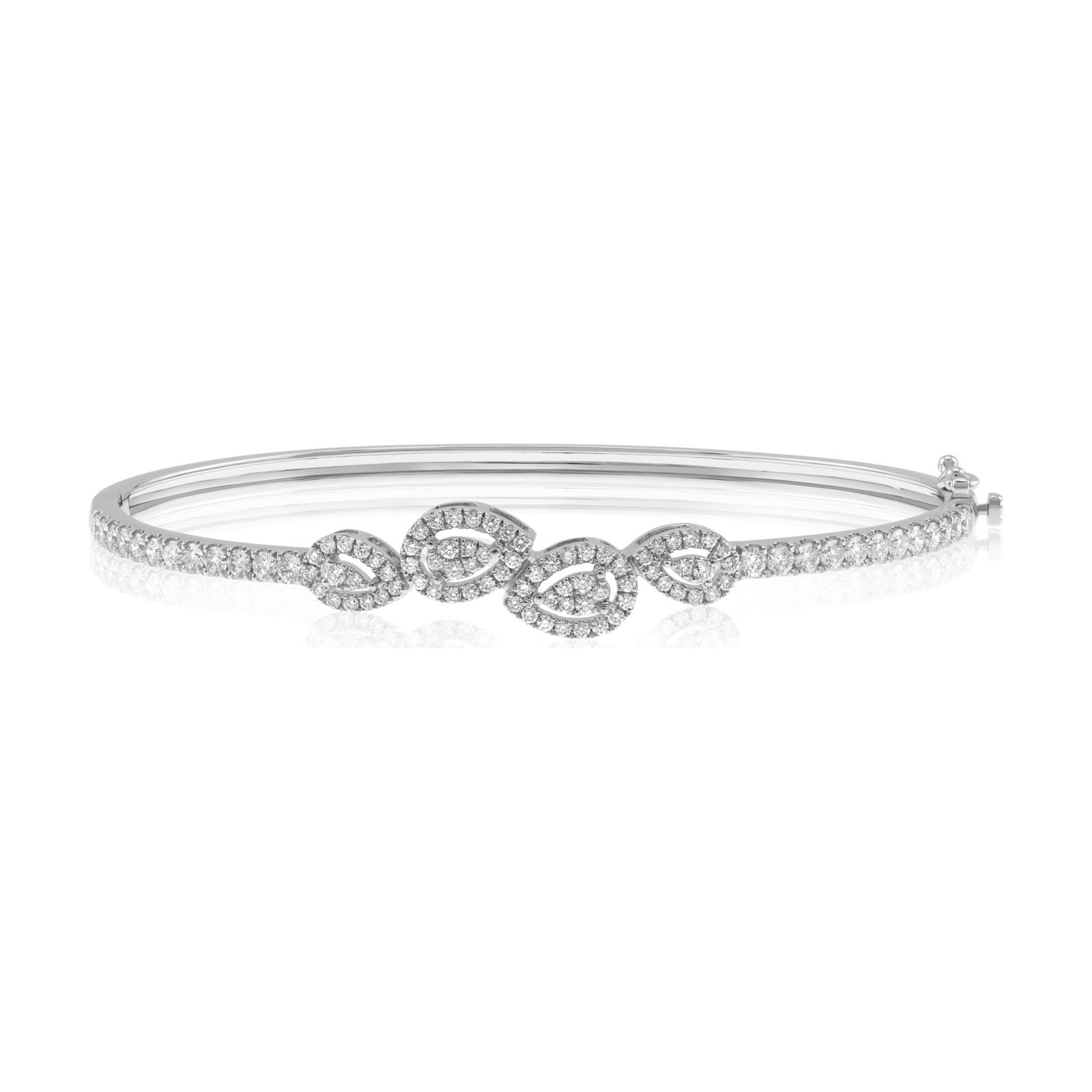 14k white gold diamond bangle