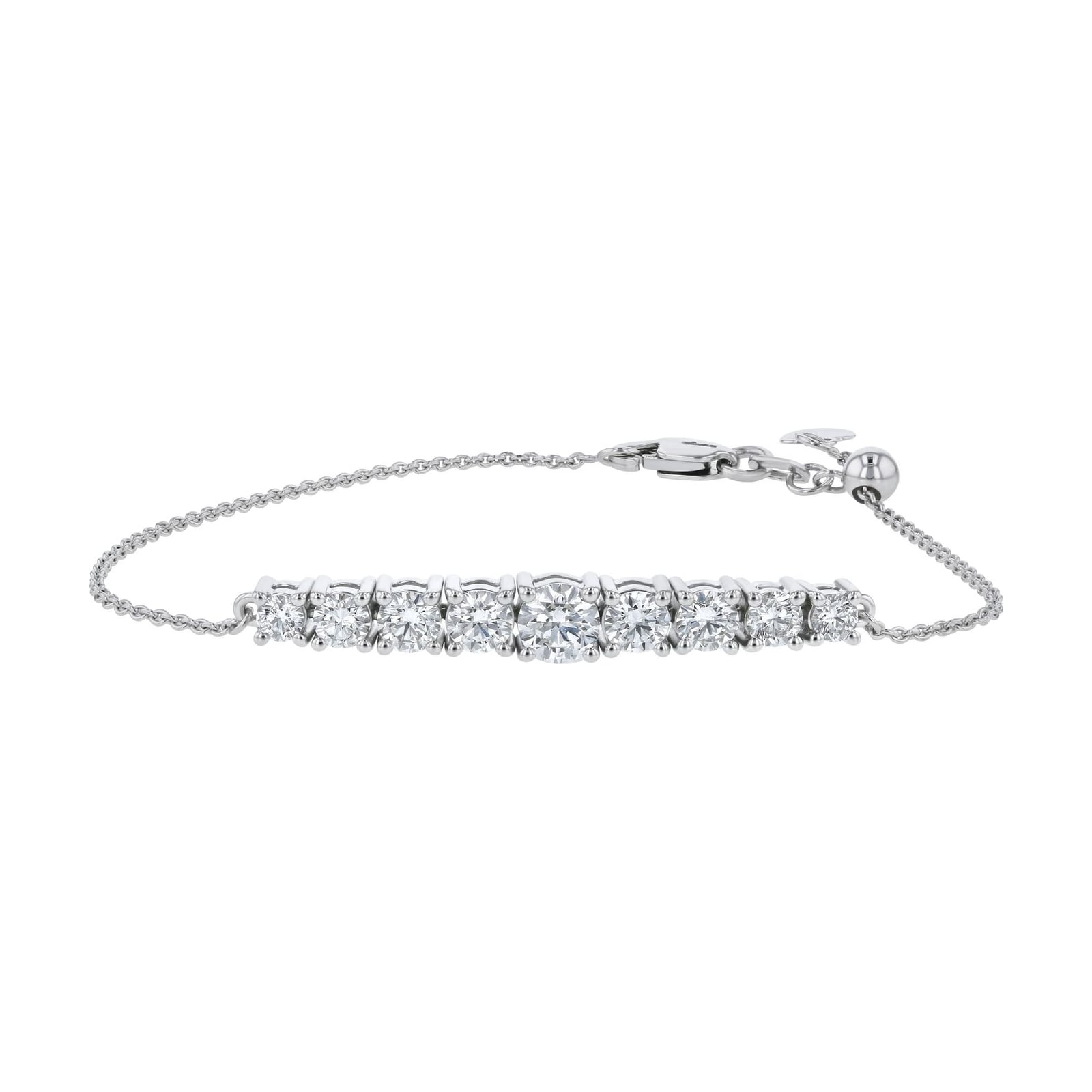 White gold diamond chain bracelet