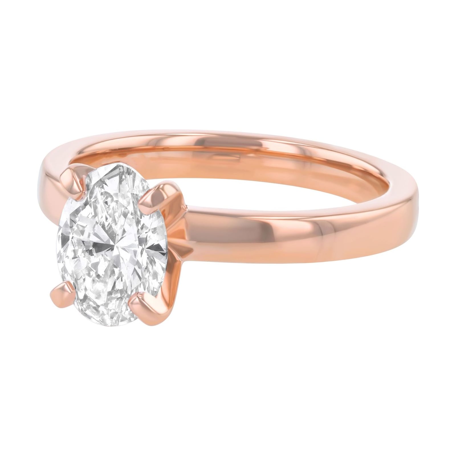 Custom 1.0 carat oval diamond engagement ring in rose gold