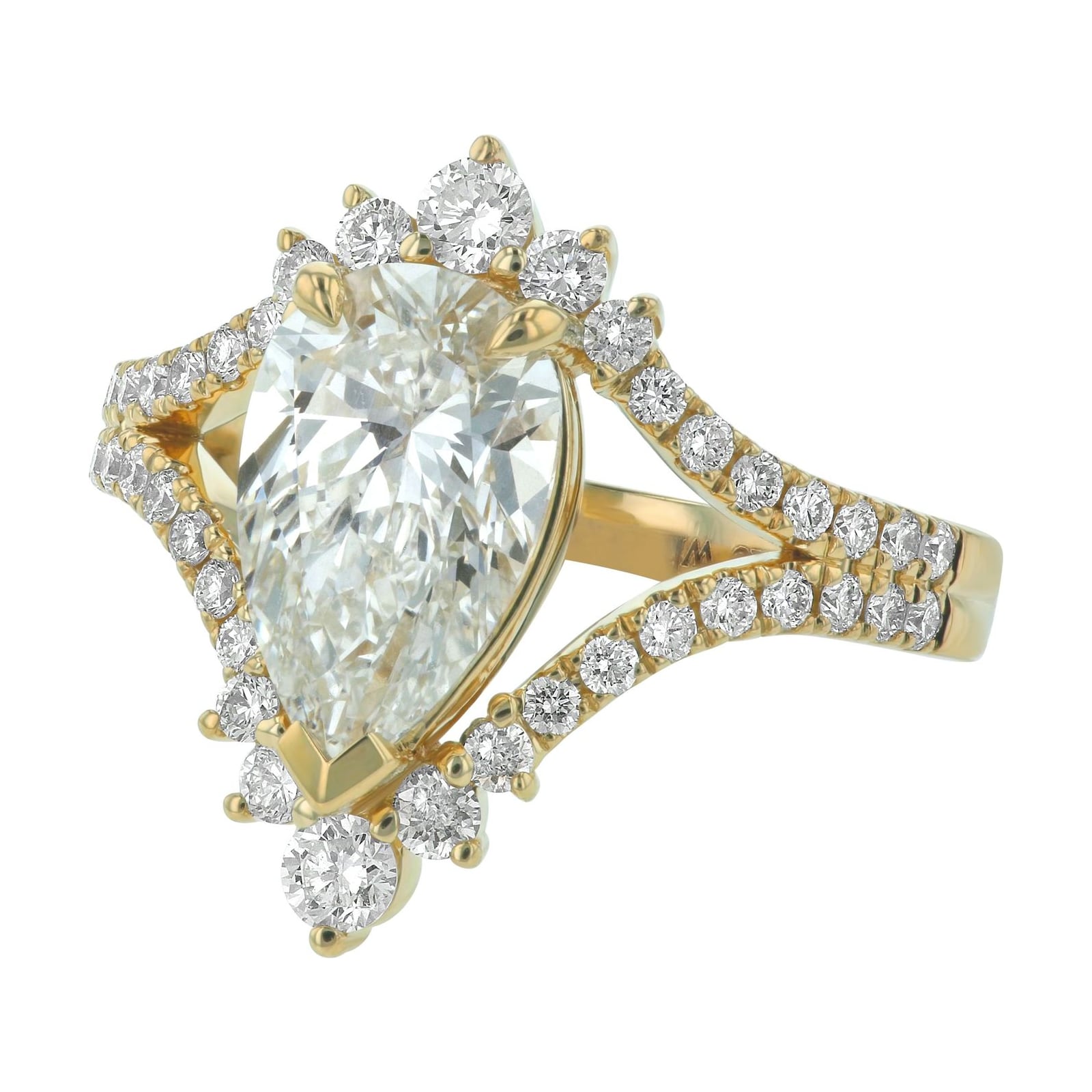 Yellow gold lab-grown diamond engagement ring