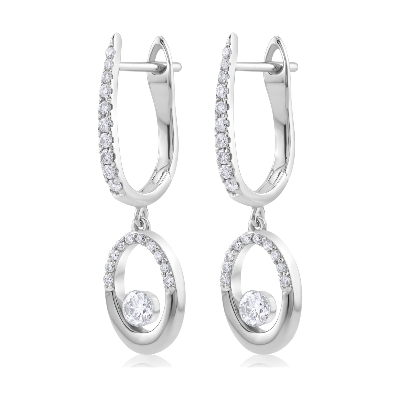 14k white gold diamond earrings