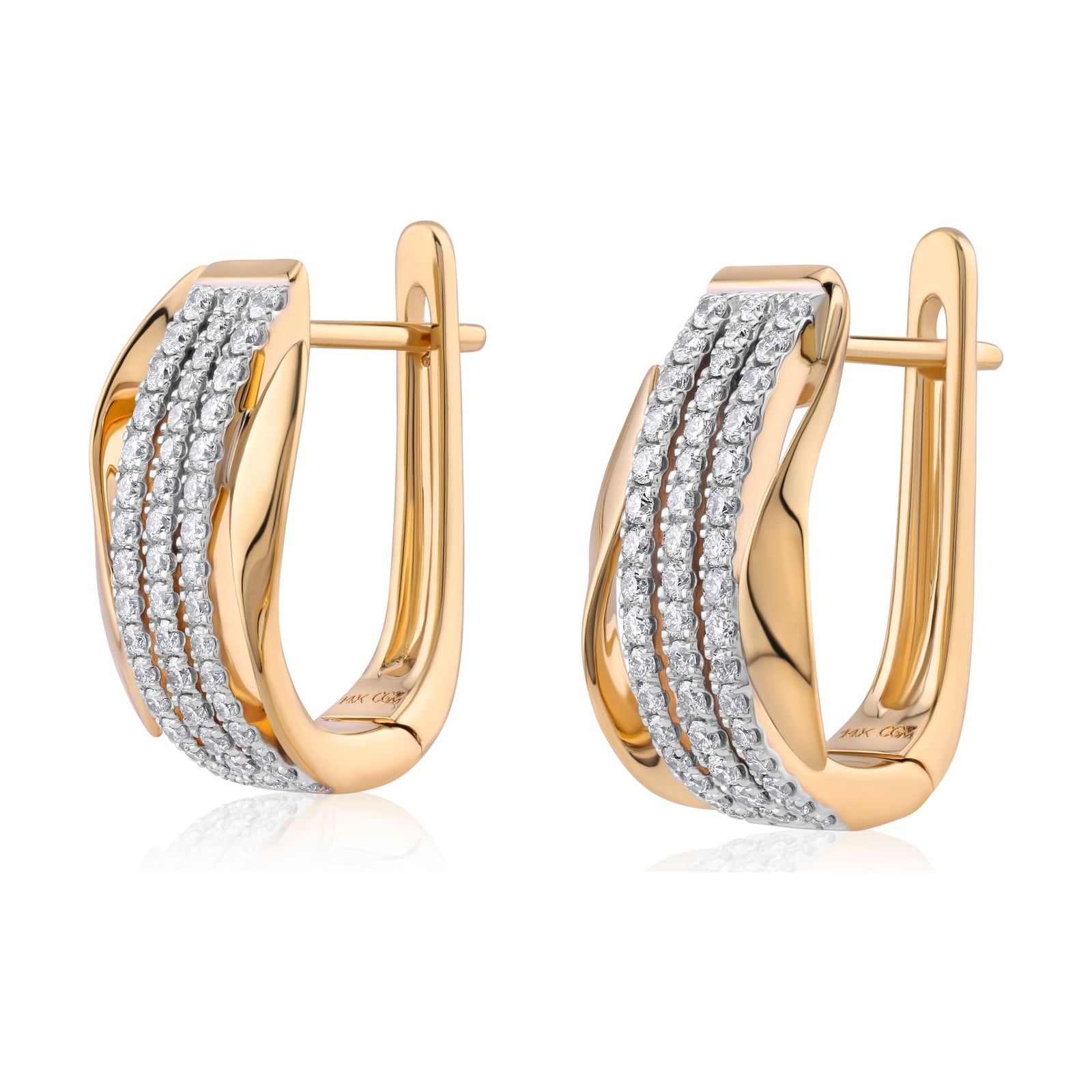 14k yellow gold diamond earrings