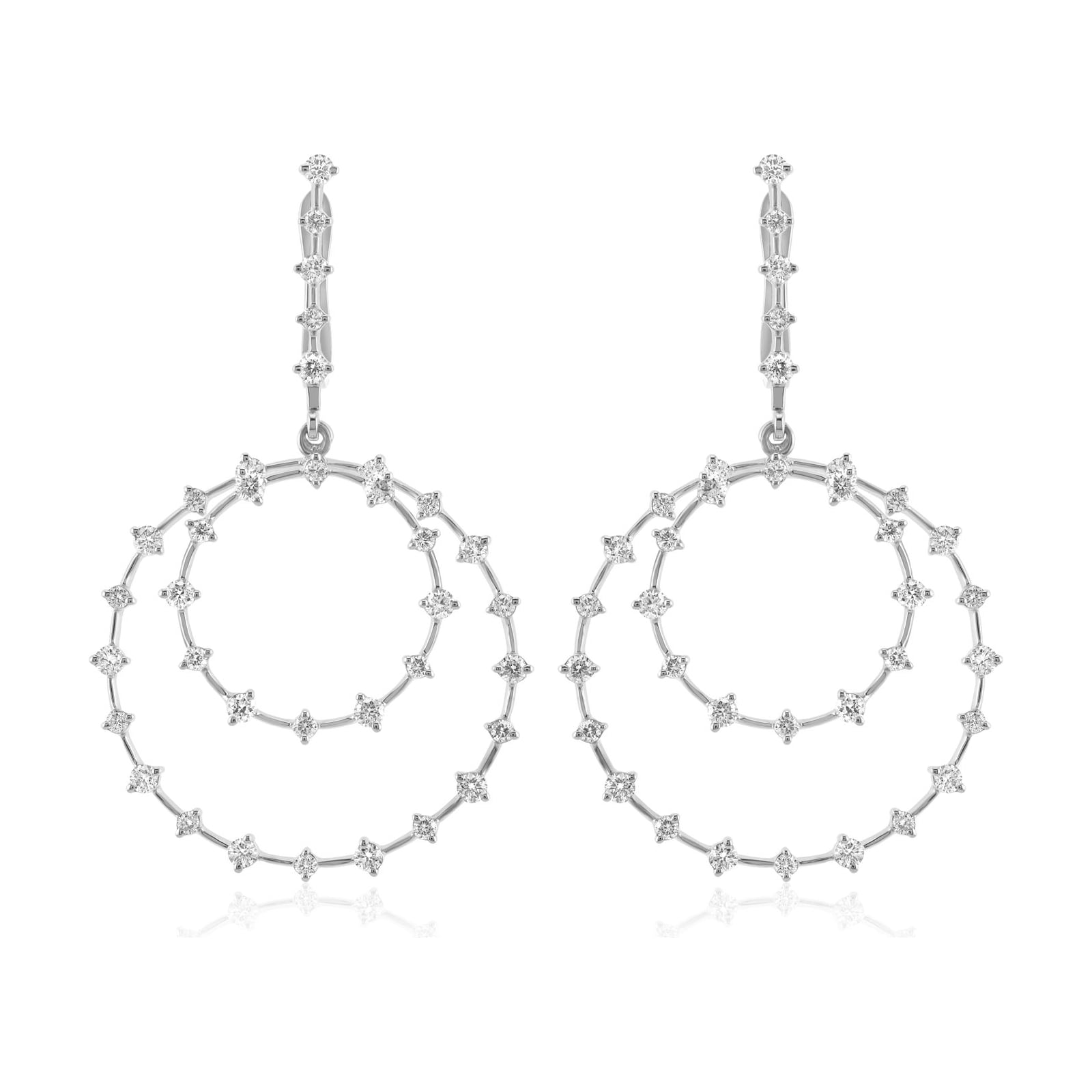 14k white gold diamond stud earrings