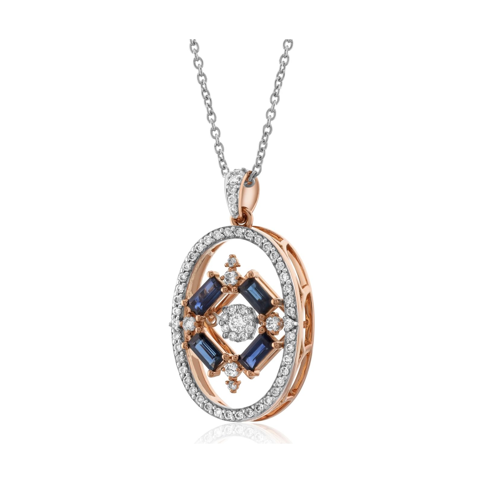 14k rose gold diamond pendant