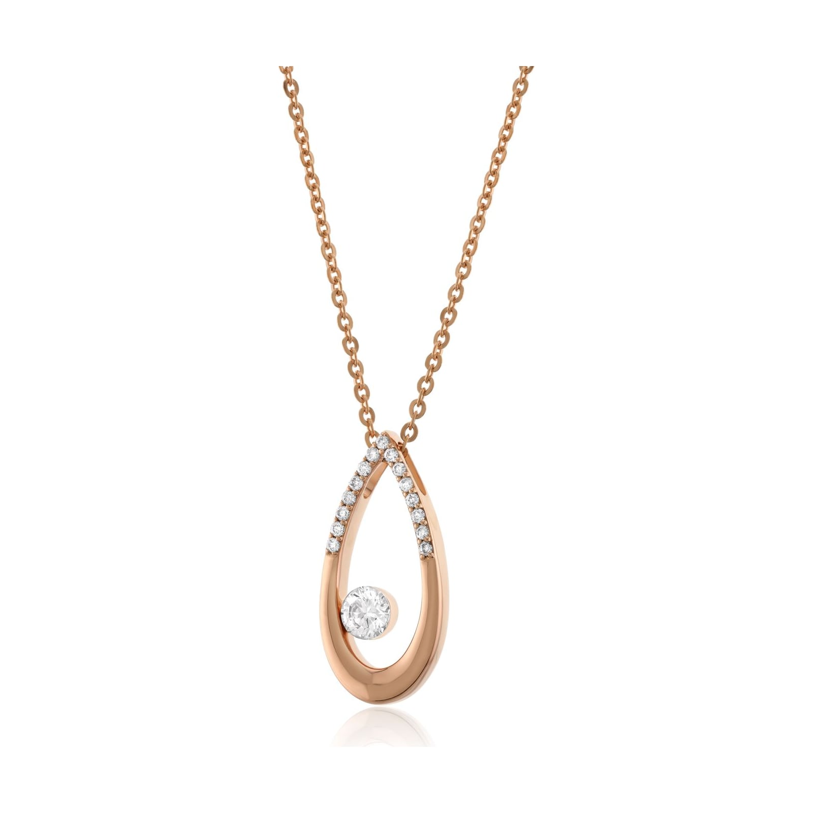 14k rose gold diamond pendant