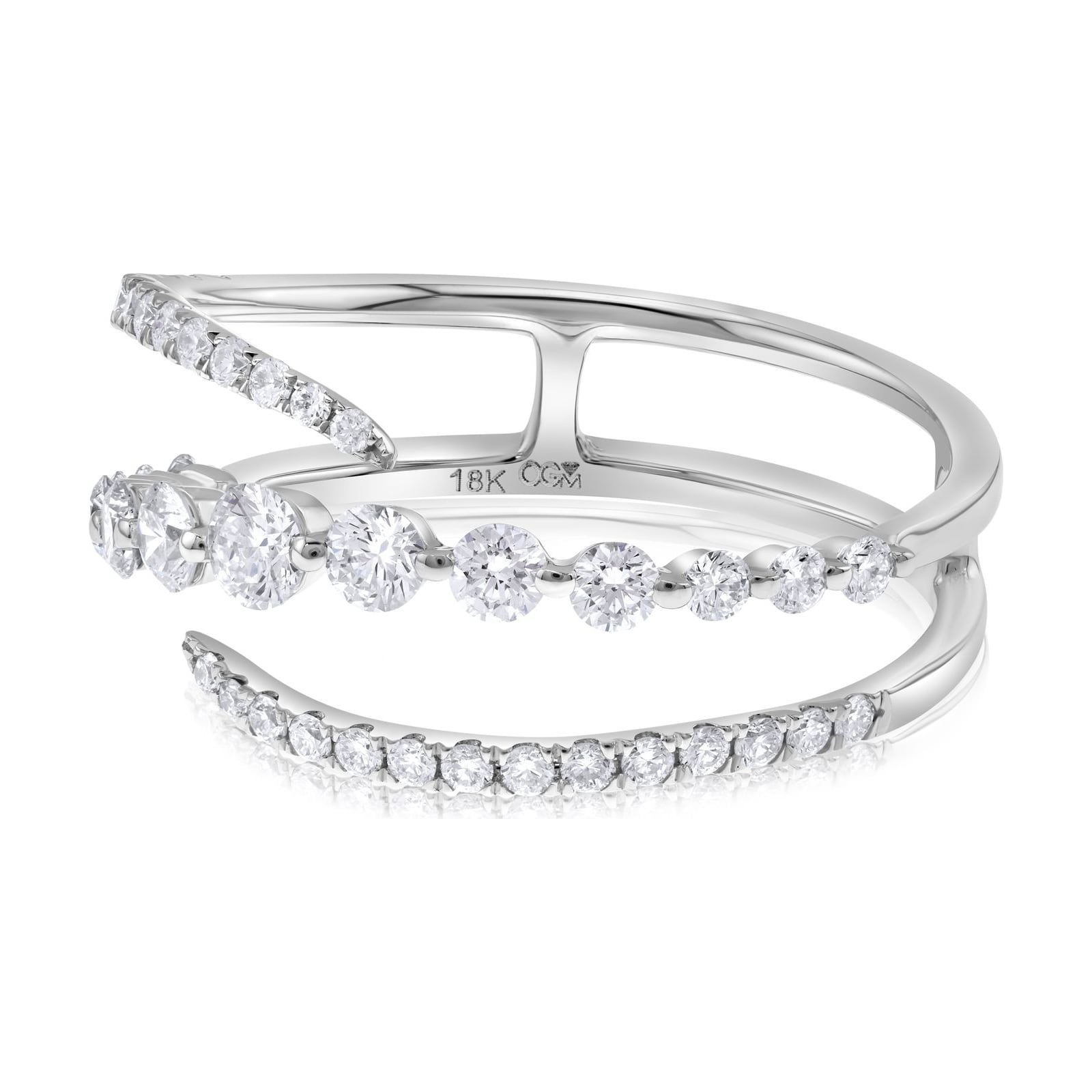 18k white gold diamond wrap ring